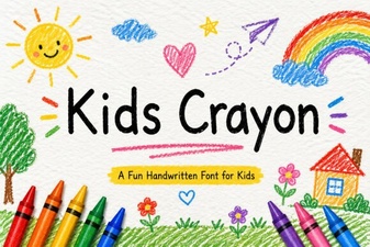 Playful Crayon Font Designs for Kids' Projects